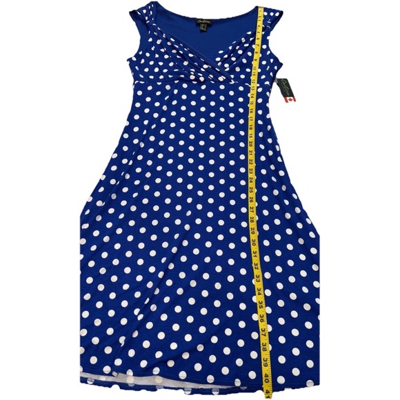 NEW Cartise Polka Dot‎ Sundress Women's Size 8 Royal Blue Summer Vacation Flirty - Picture 5 of 8